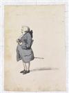 GEORGE DANCE THE YOUNGER (London 1741-1825 London) Group of 7 drawings, including 3 watercolors and 4 pencil drawings.